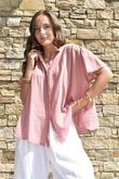 Asher Cap Sleeve Blouse Indian Pink